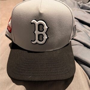 Redsox Gray and Black Hat